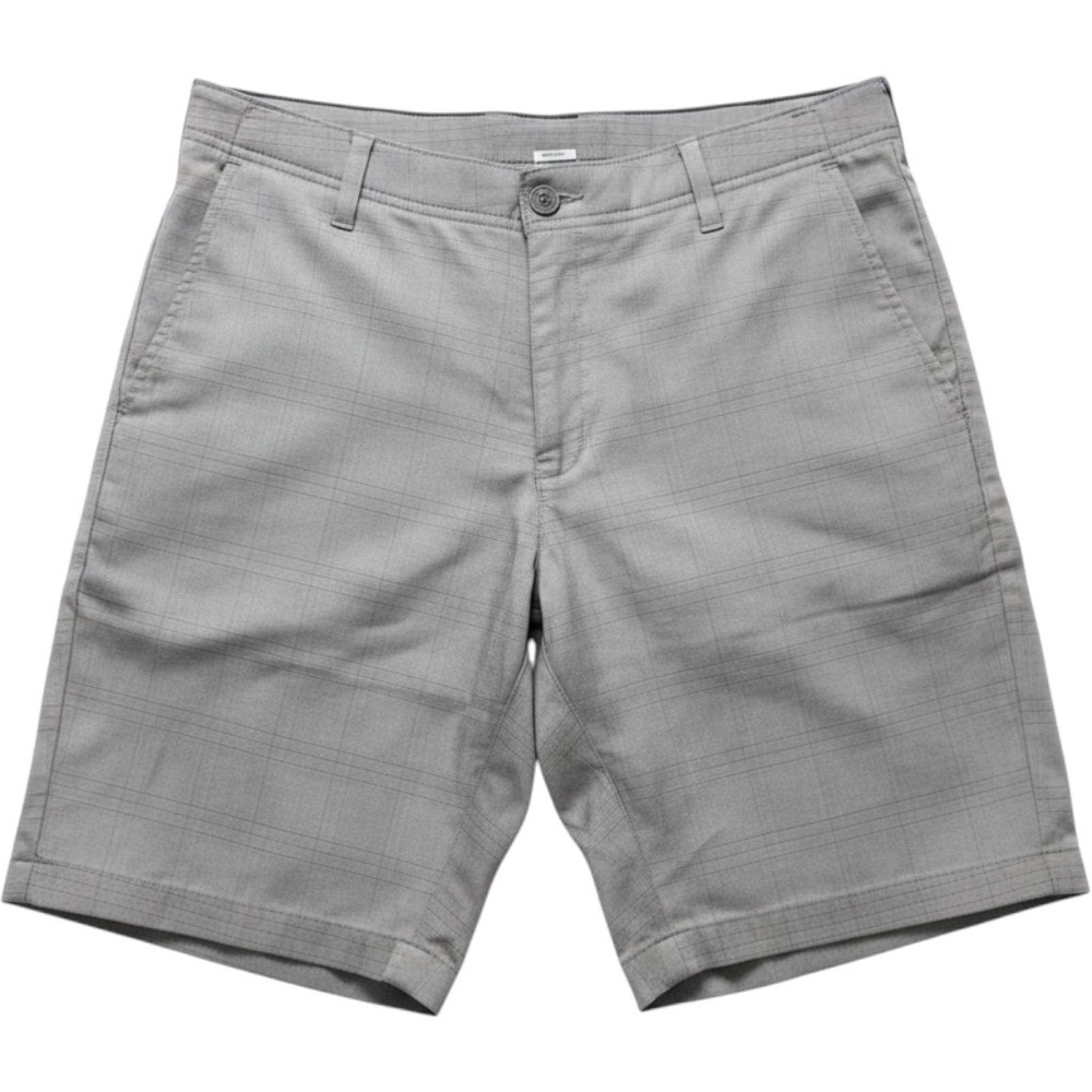 BCG Mens Grey Grid Pattern Flat Front Casual Golf Shorts Size 32W